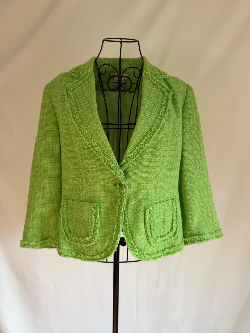 Worthington Lime Green Tweed Blazer Jacket